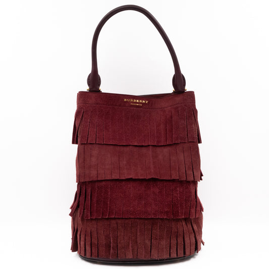 Bucket Bag Elderberry Prorsum Suede Fringe