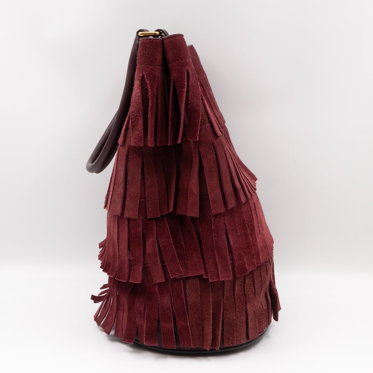 Bucket Bag Elderberry Prorsum Suede Fringe