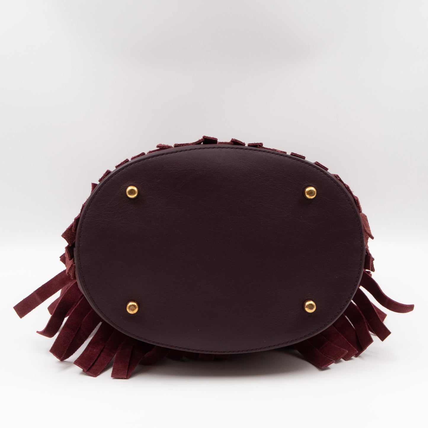 Bucket Bag Elderberry Prorsum Suede Fringe