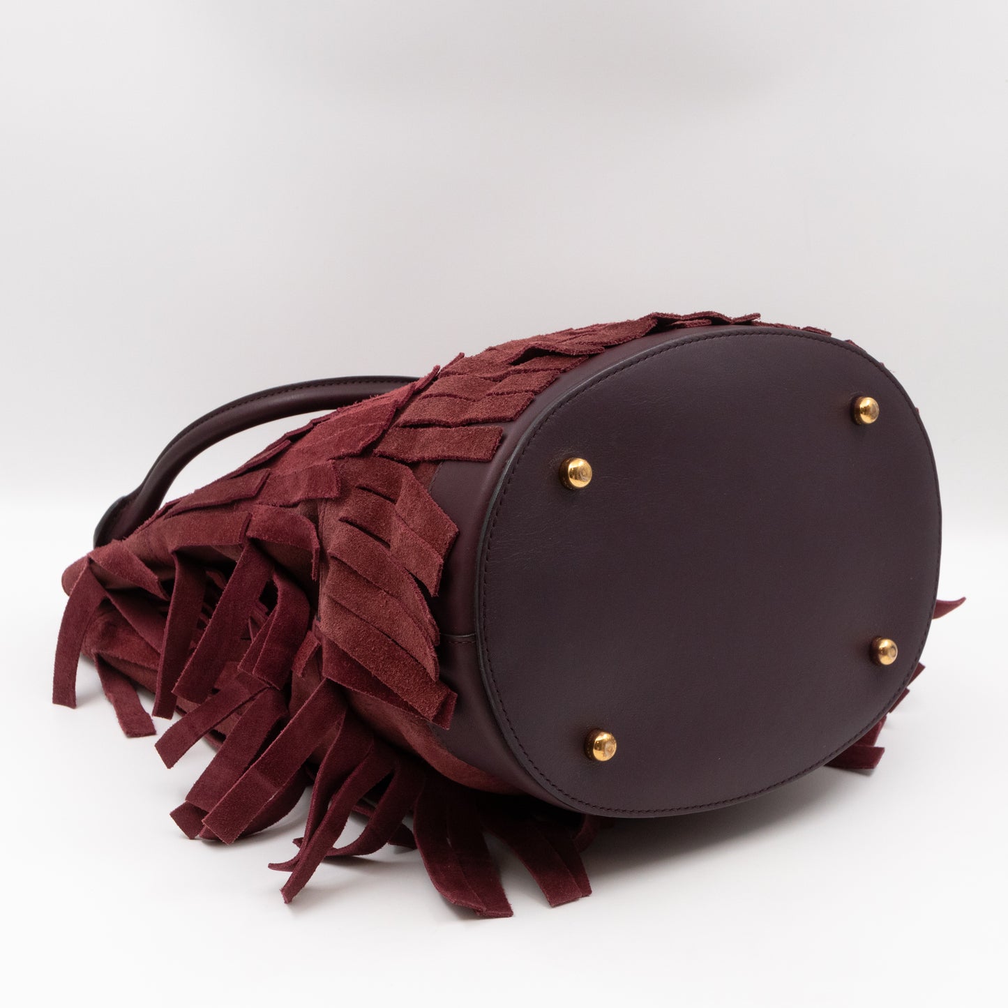 Bucket Bag Elderberry Prorsum Suede Fringe