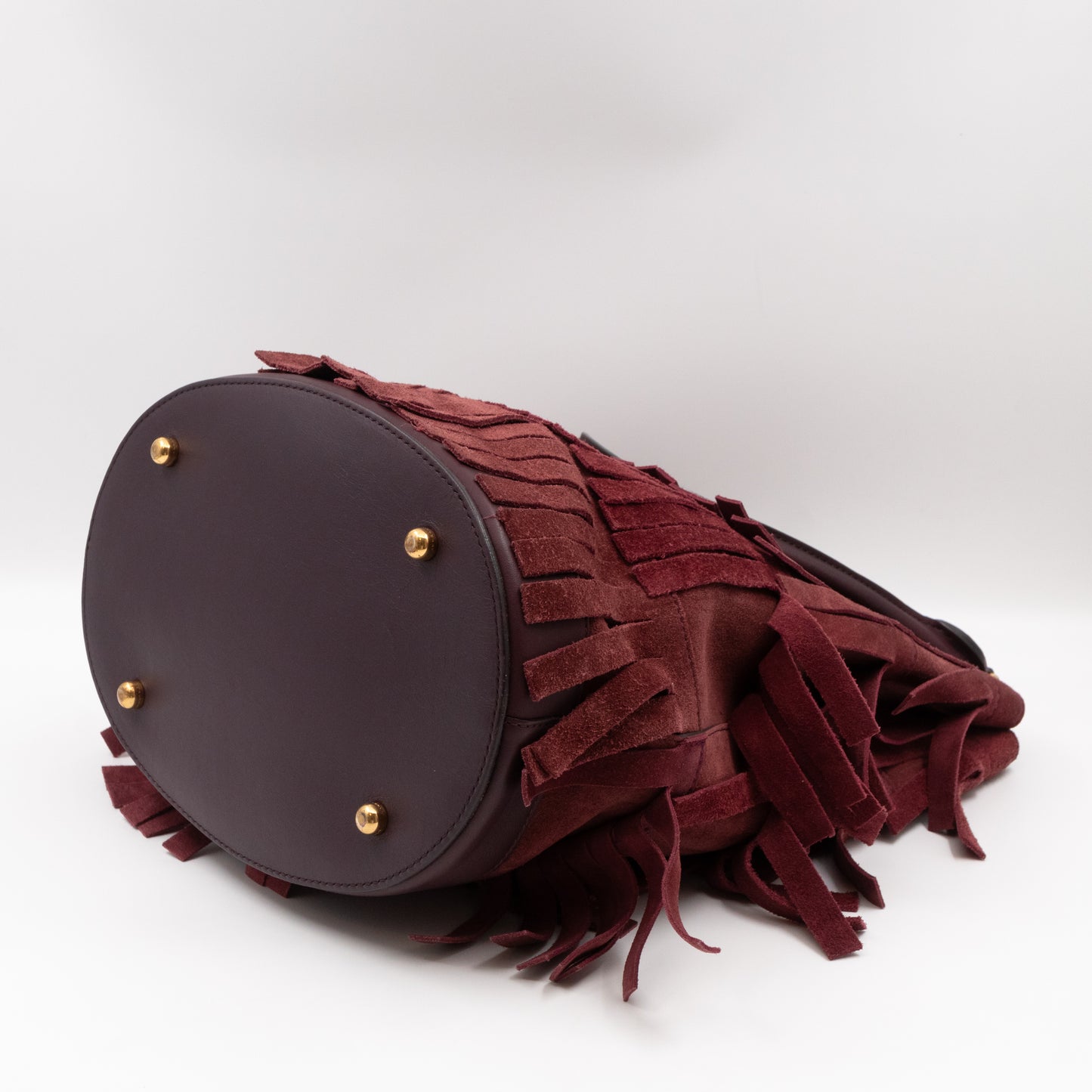 Bucket Bag Elderberry Prorsum Suede Fringe