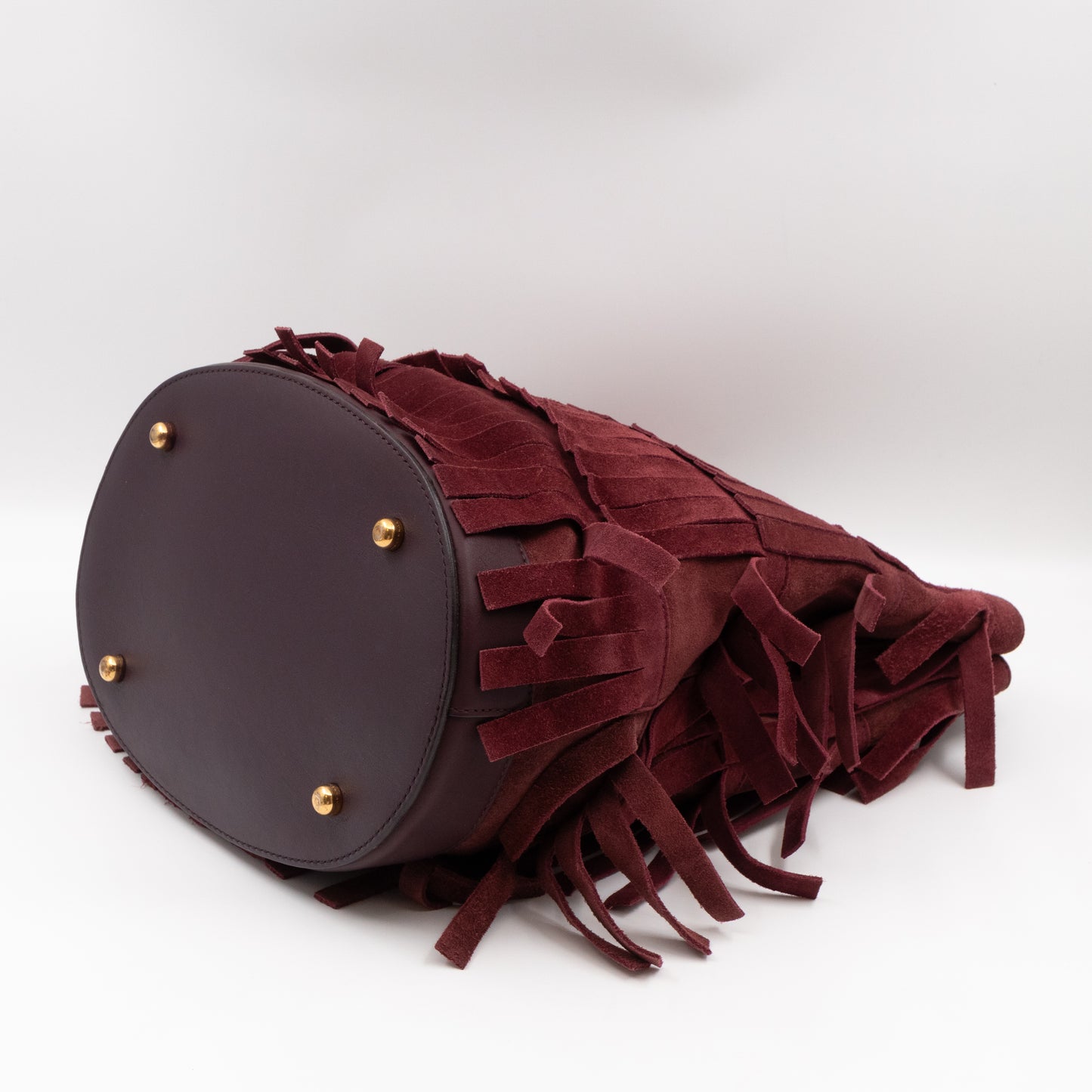 Bucket Bag Elderberry Prorsum Suede Fringe