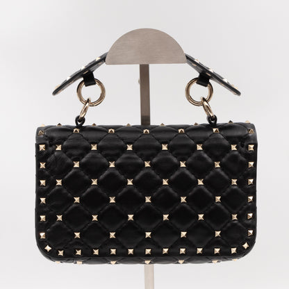 Rockstud Spike Small Bag Black Leather