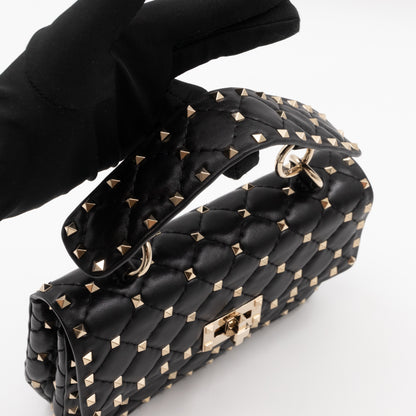 Rockstud Spike Small Bag Black Leather