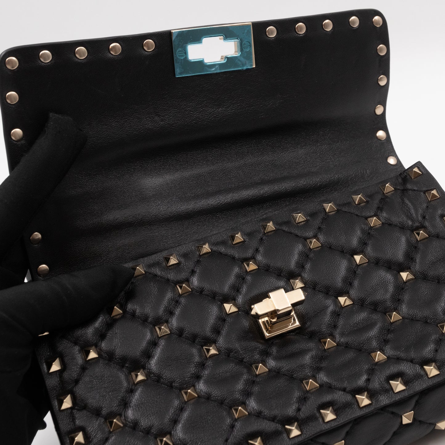 Rockstud Spike Small Bag Black Leather