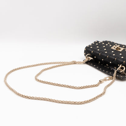 Rockstud Spike Small Bag Black Leather