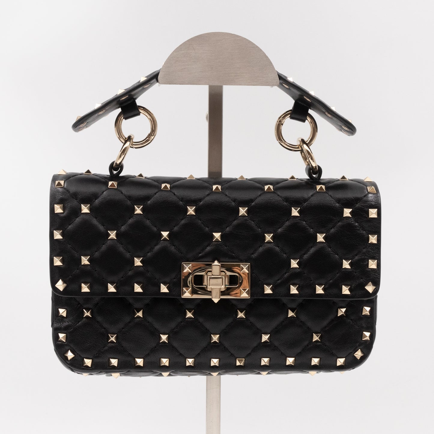 Rockstud Spike Small Bag Black Leather