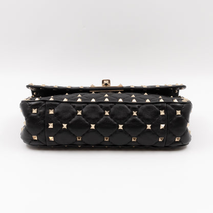 Rockstud Spike Small Bag Black Leather