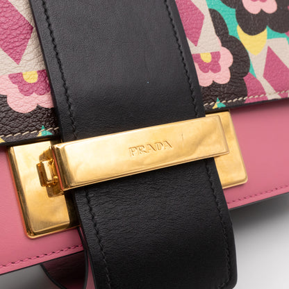 Ribbon Shoulder Bag Peony Floral Leather