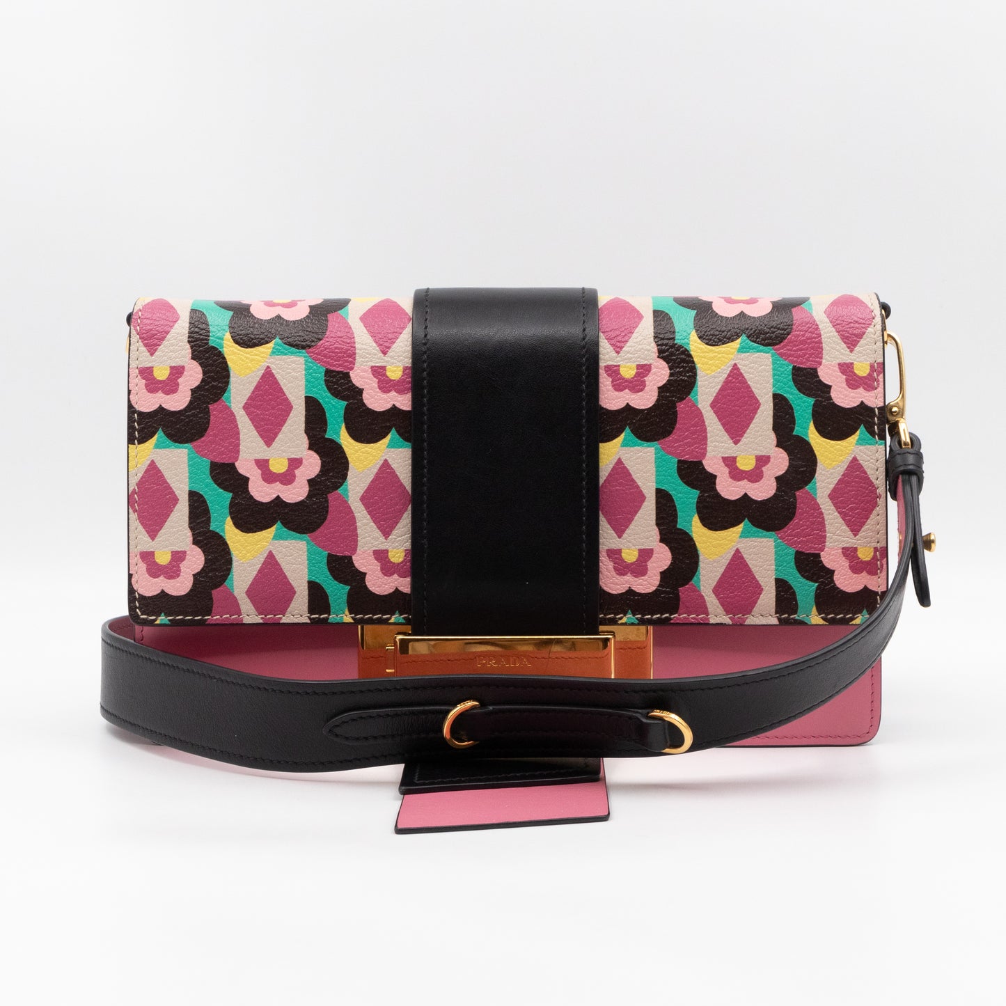 Ribbon Shoulder Bag Peony Floral Leather