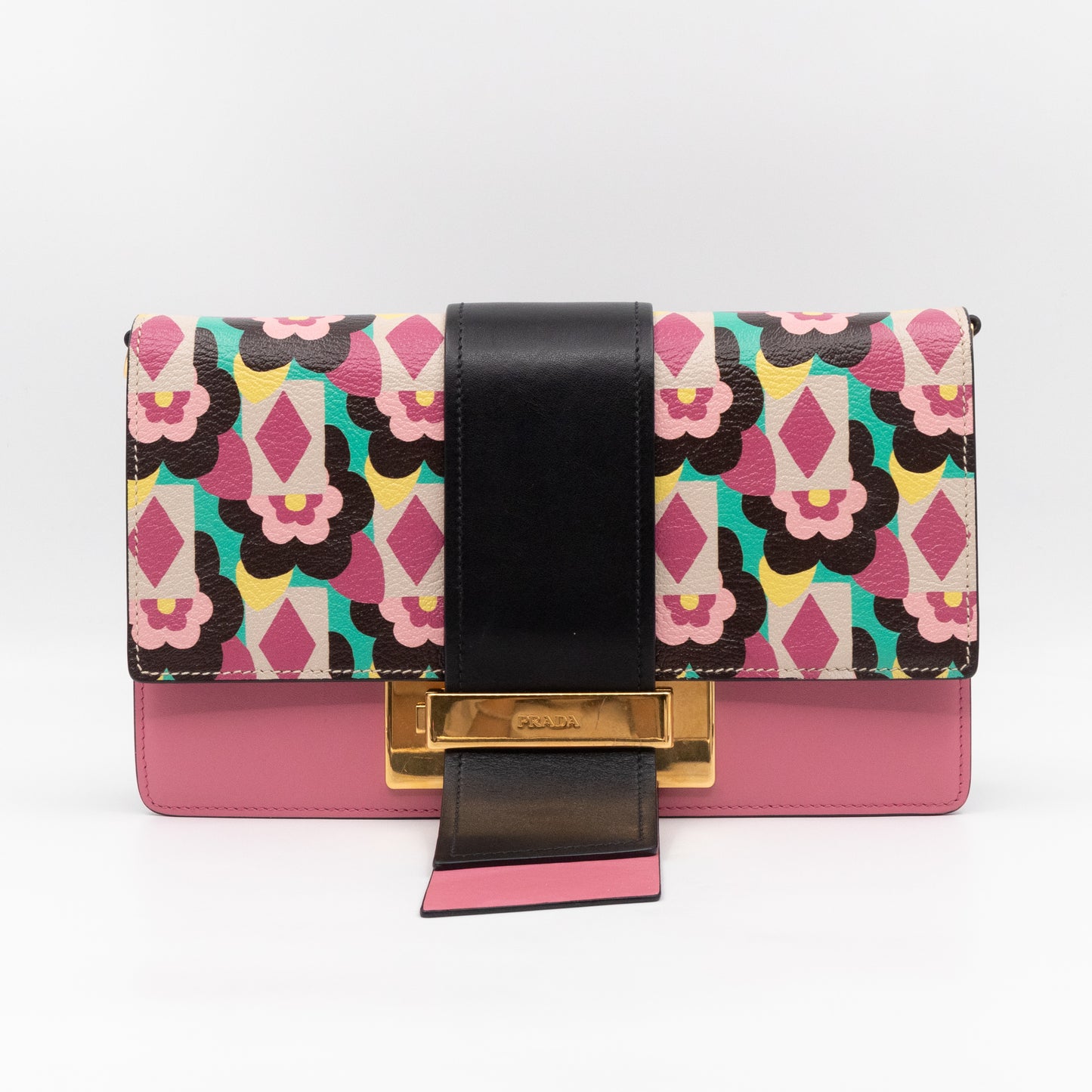 Ribbon Shoulder Bag Peony Floral Leather