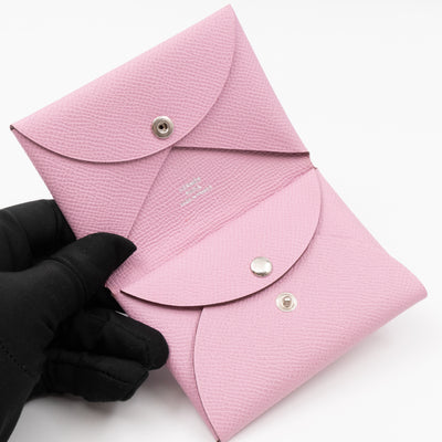 Calvi Duo Card Holder Mauve Sylvestre Leather