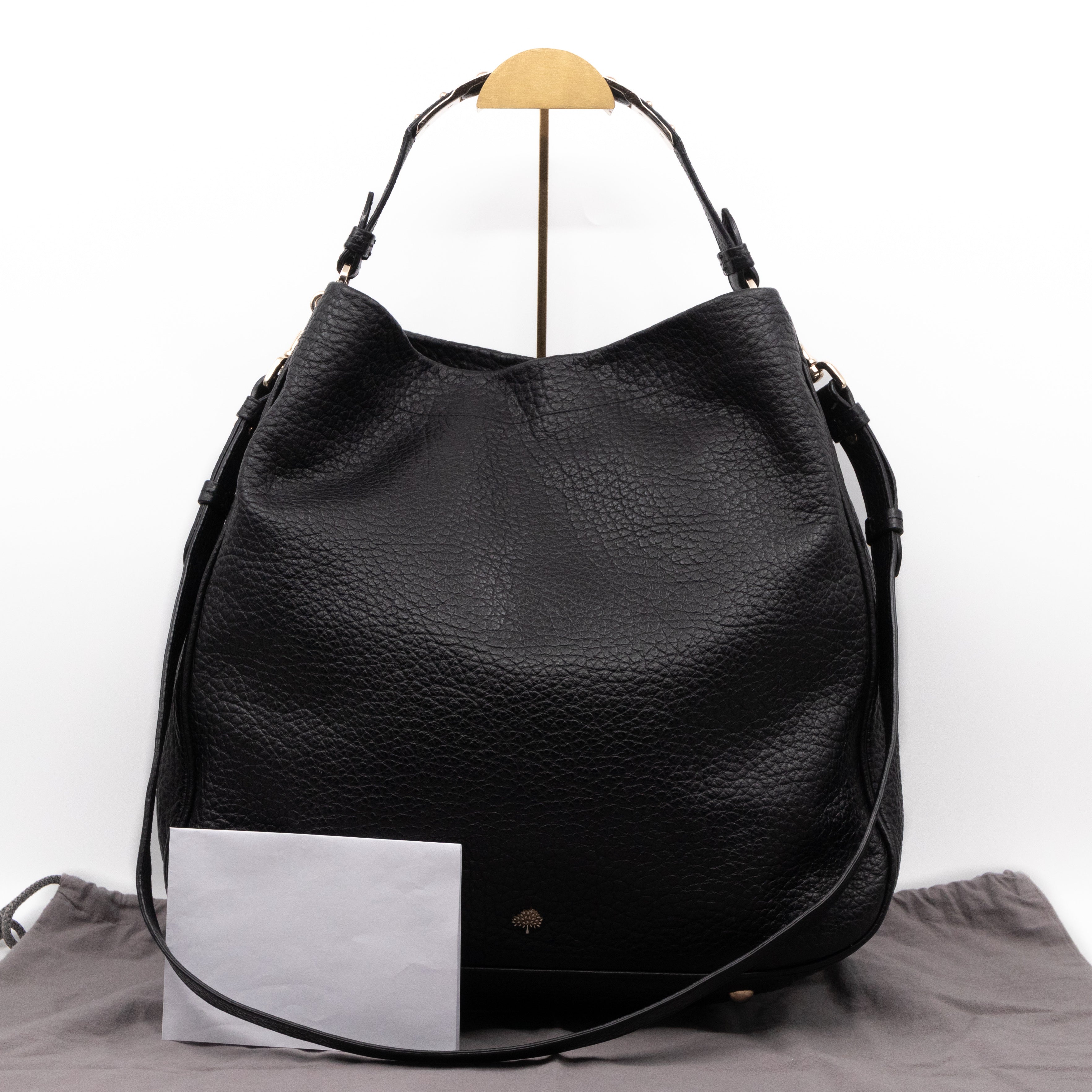 Evelina Hobo Black Leather