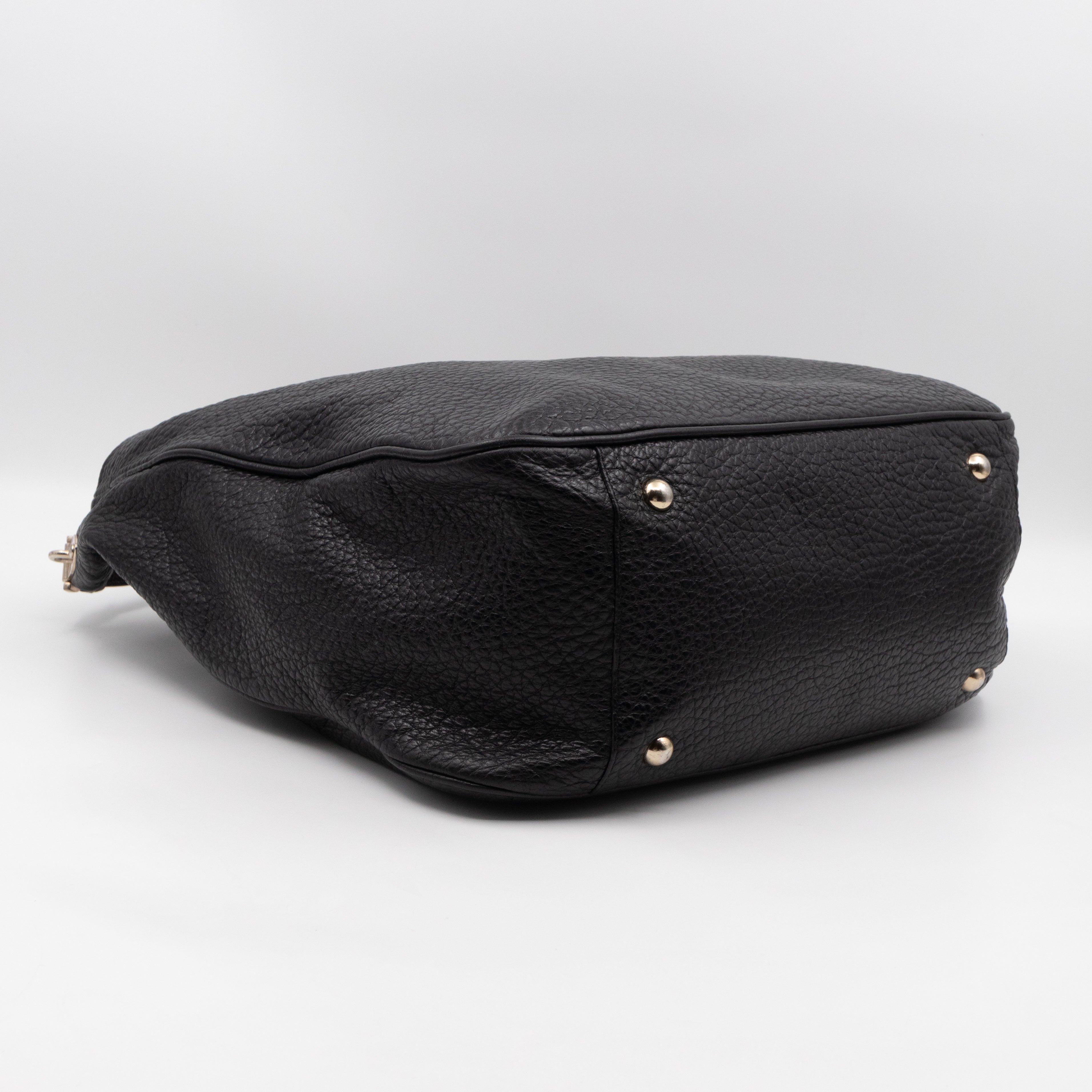 Evelina Hobo Black Leather