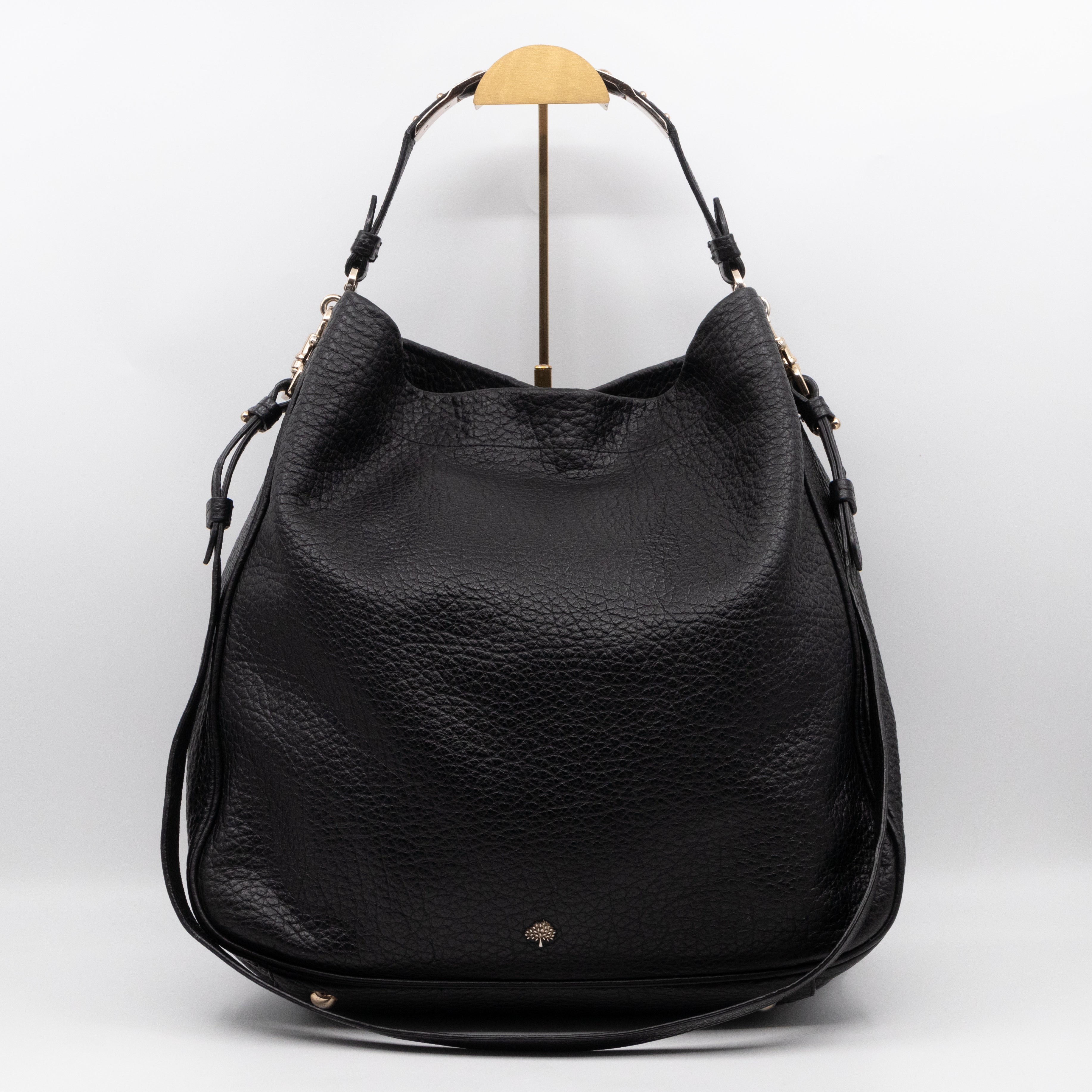 Evelina Hobo Black Leather