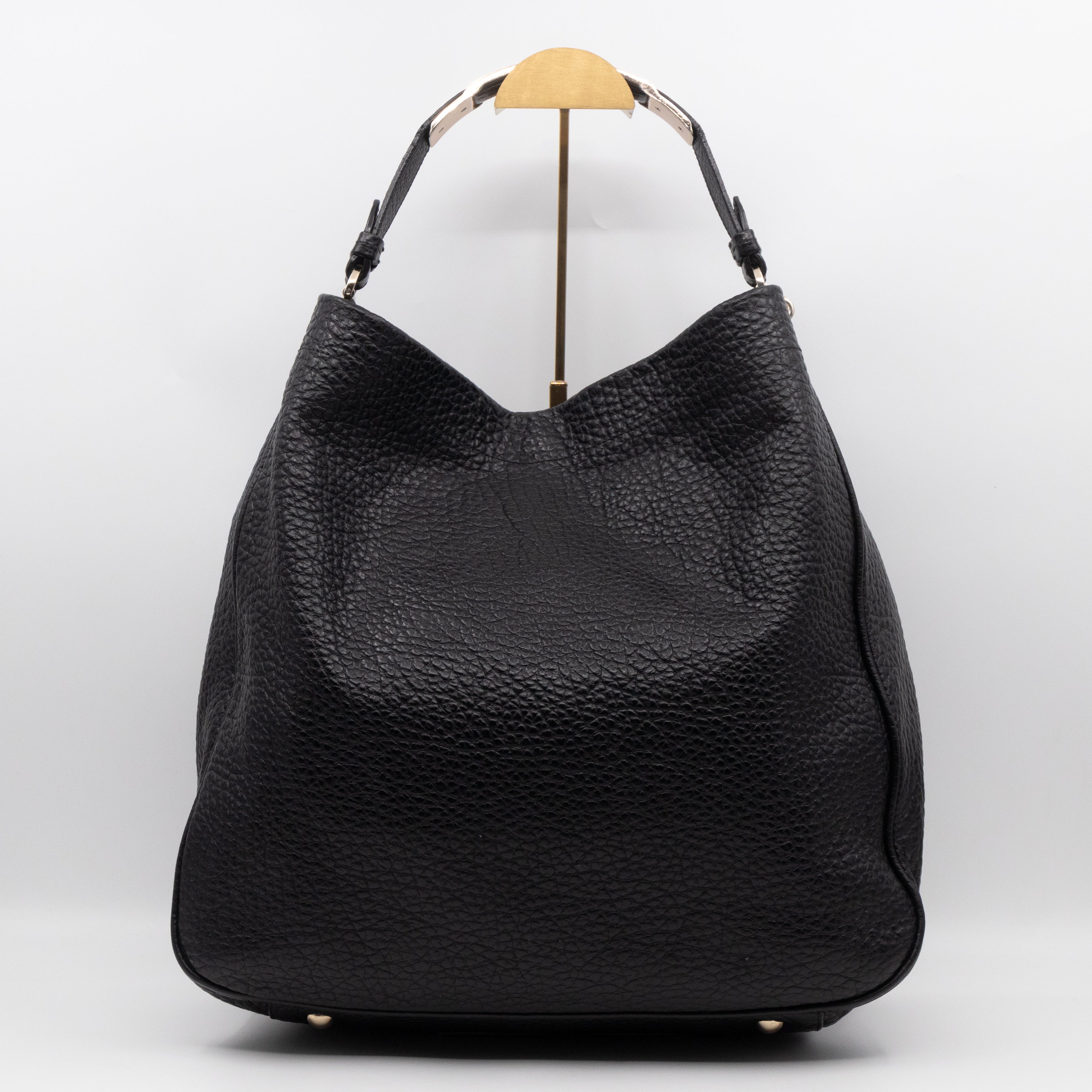Evelina Hobo Black Leather