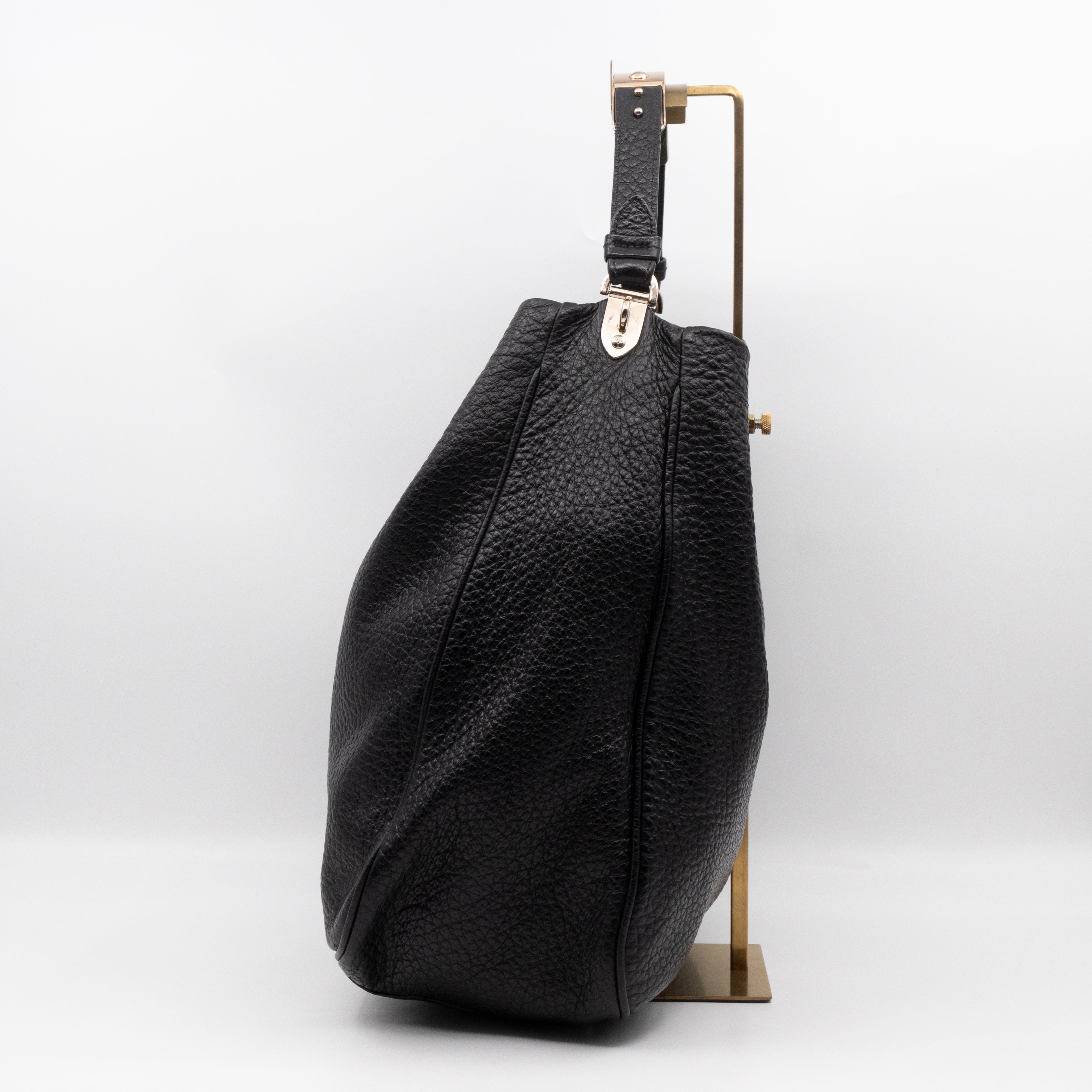 Evelina Hobo Black Leather