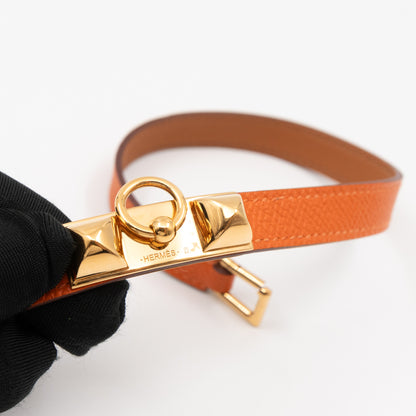 Rivale Double Tour Bracelet Orange Leather