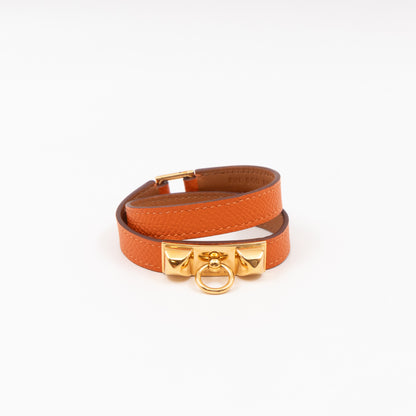 Rivale Double Tour Bracelet Orange Leather