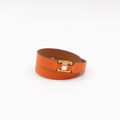 Rivale Double Tour Bracelet Orange Leather