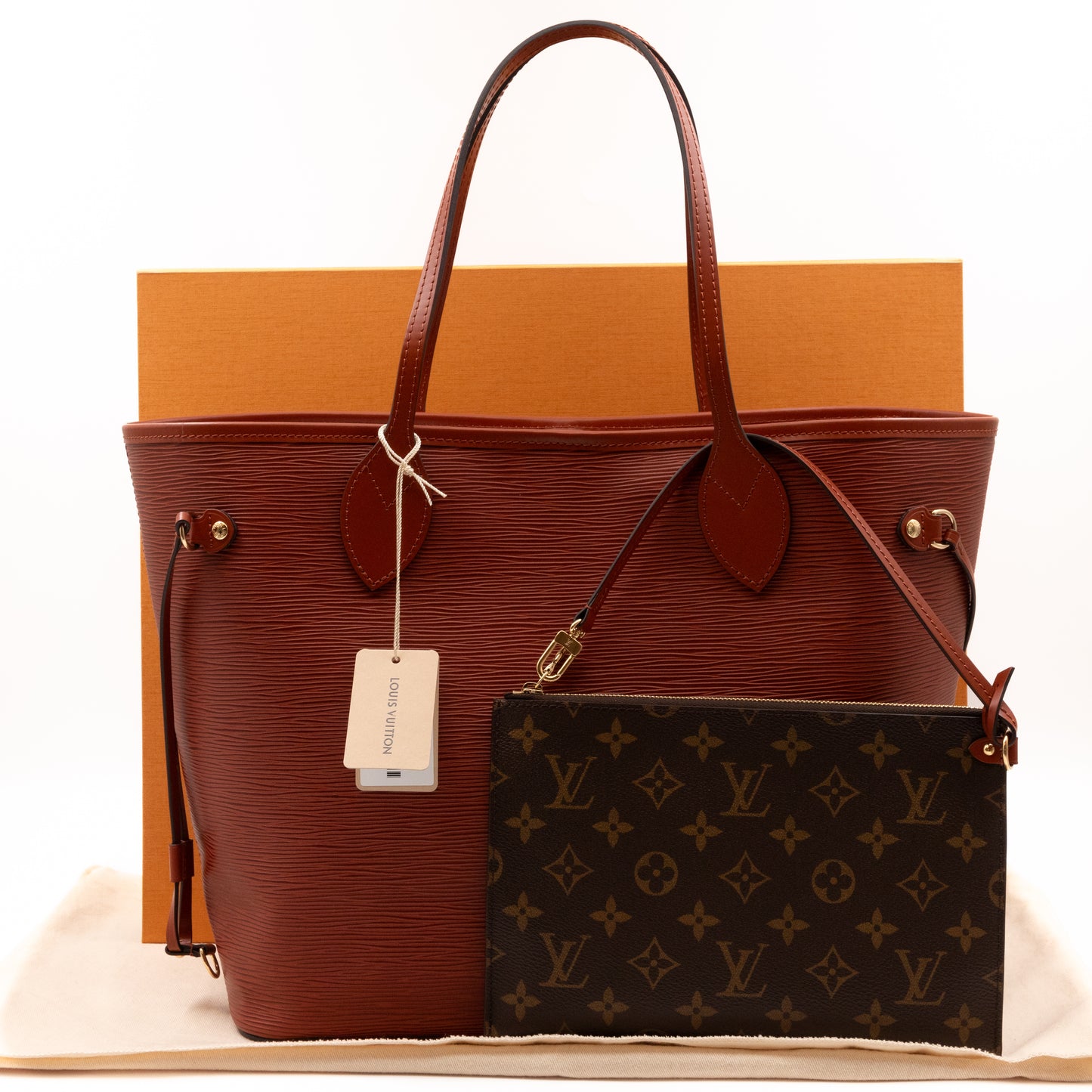 Neverfull MM with Pochette Kenyan Fauve Epi Leather