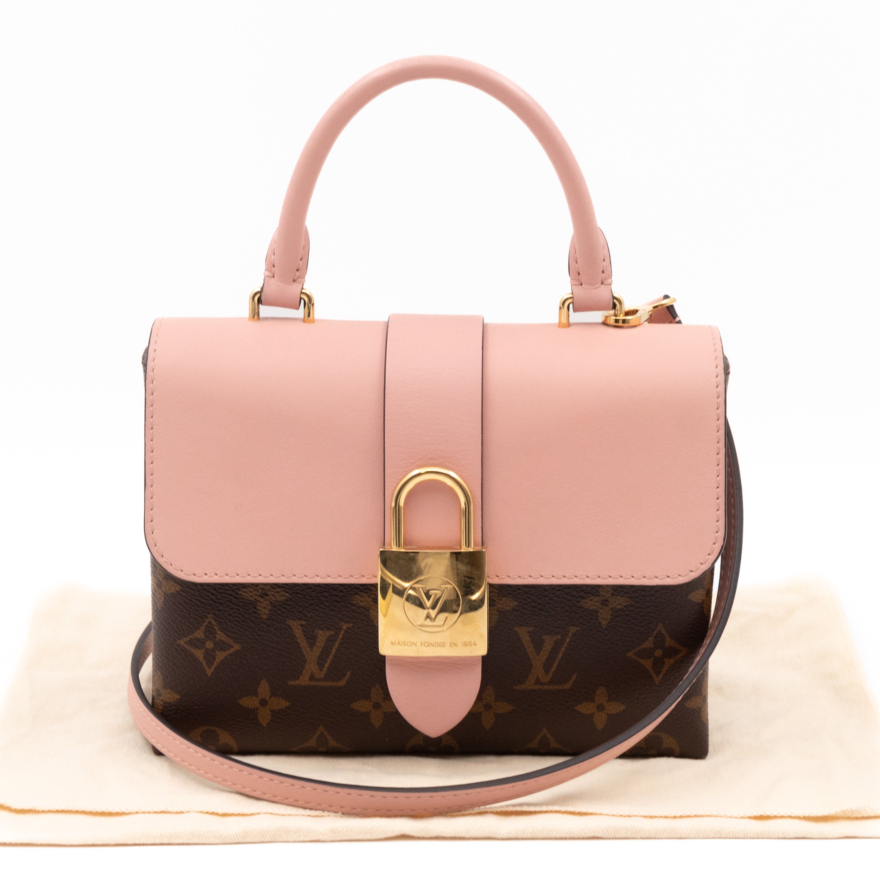 Locky BB Monogram Rose Poudre Leather