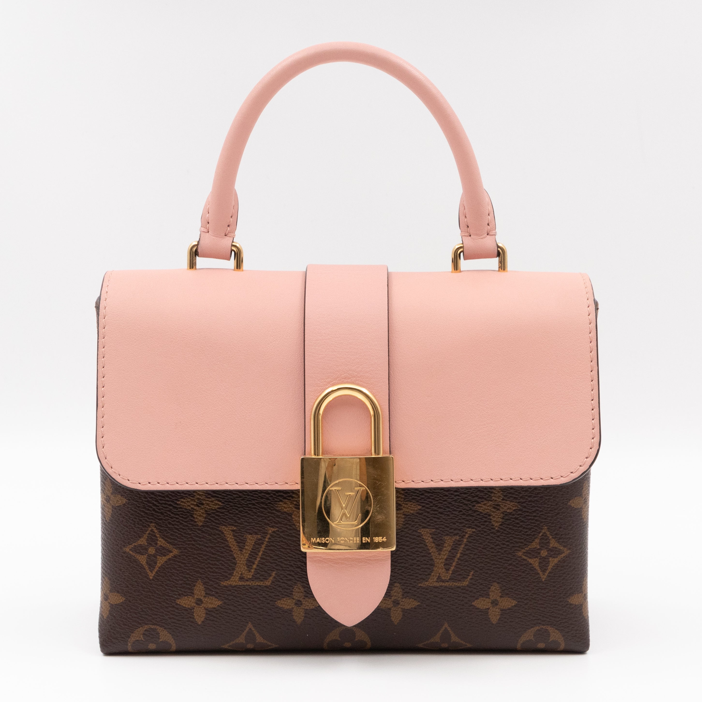 Locky BB Monogram Rose Poudre Leather