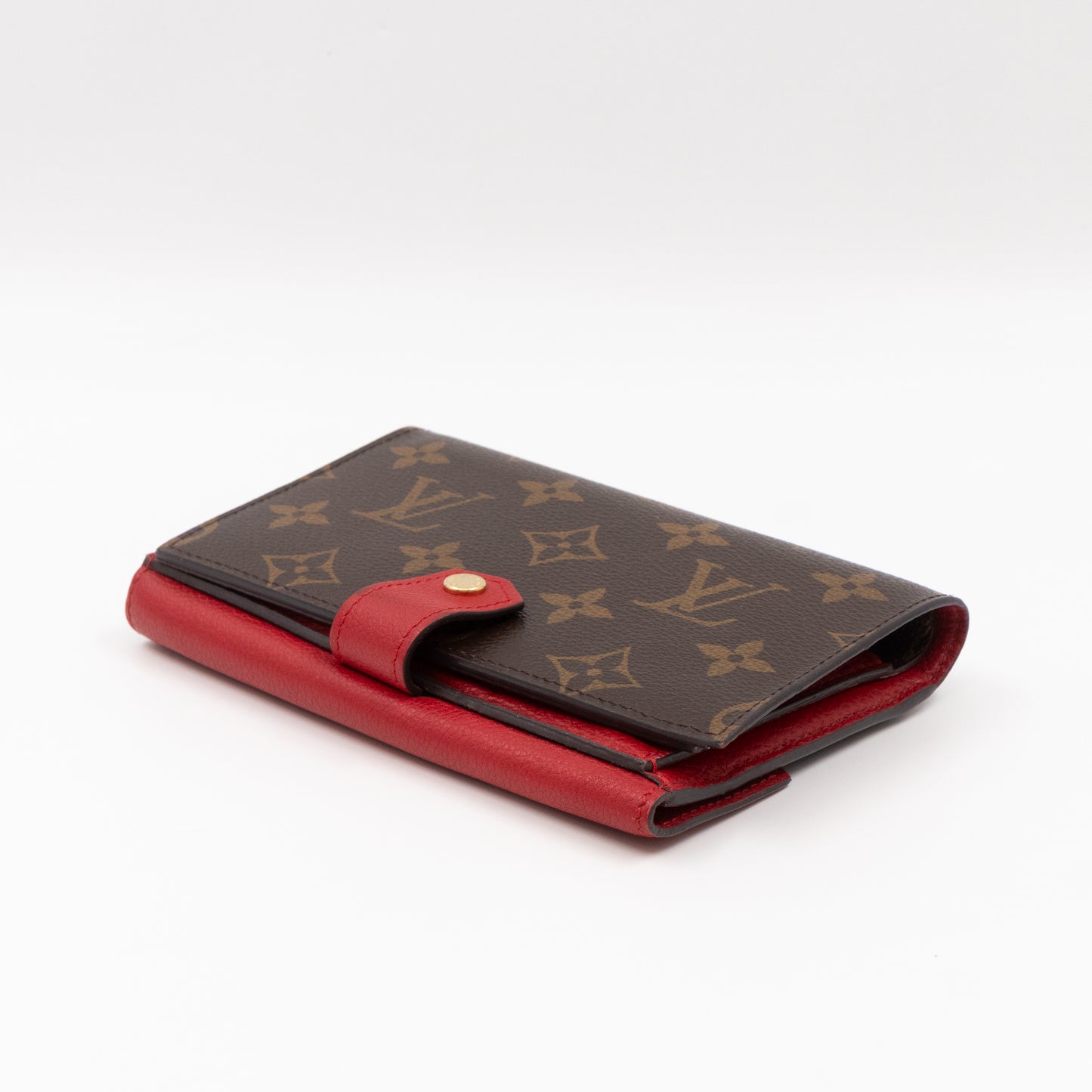 Pallas Compact Wallet Monogram Red Leather