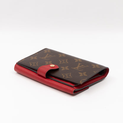 Pallas Compact Wallet Monogram Red Leather