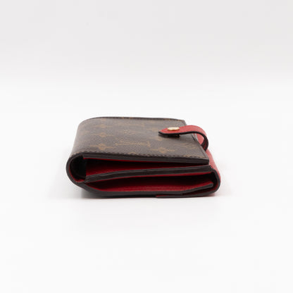 Pallas Compact Wallet Monogram Red Leather