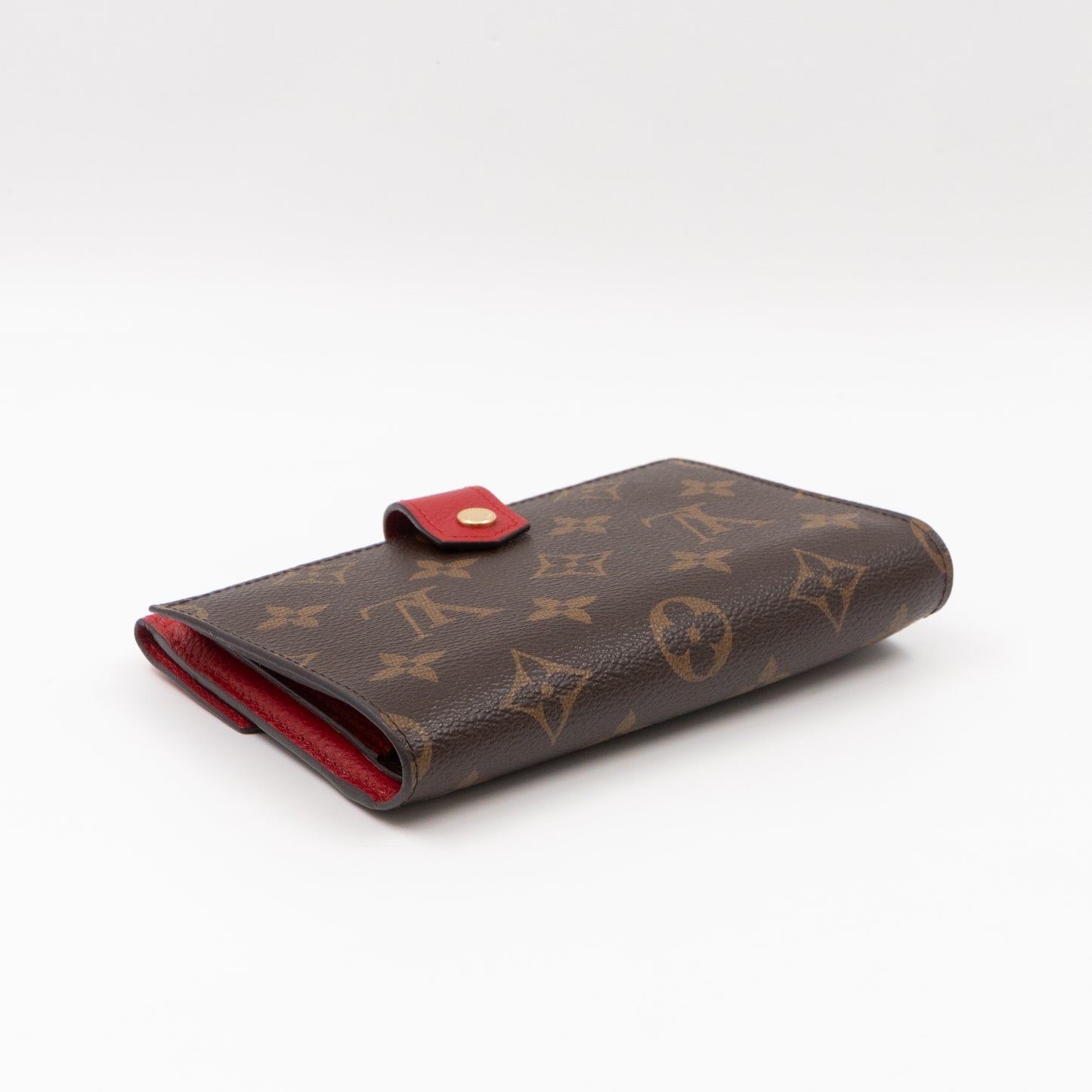 Pallas Compact Wallet Monogram Red Leather