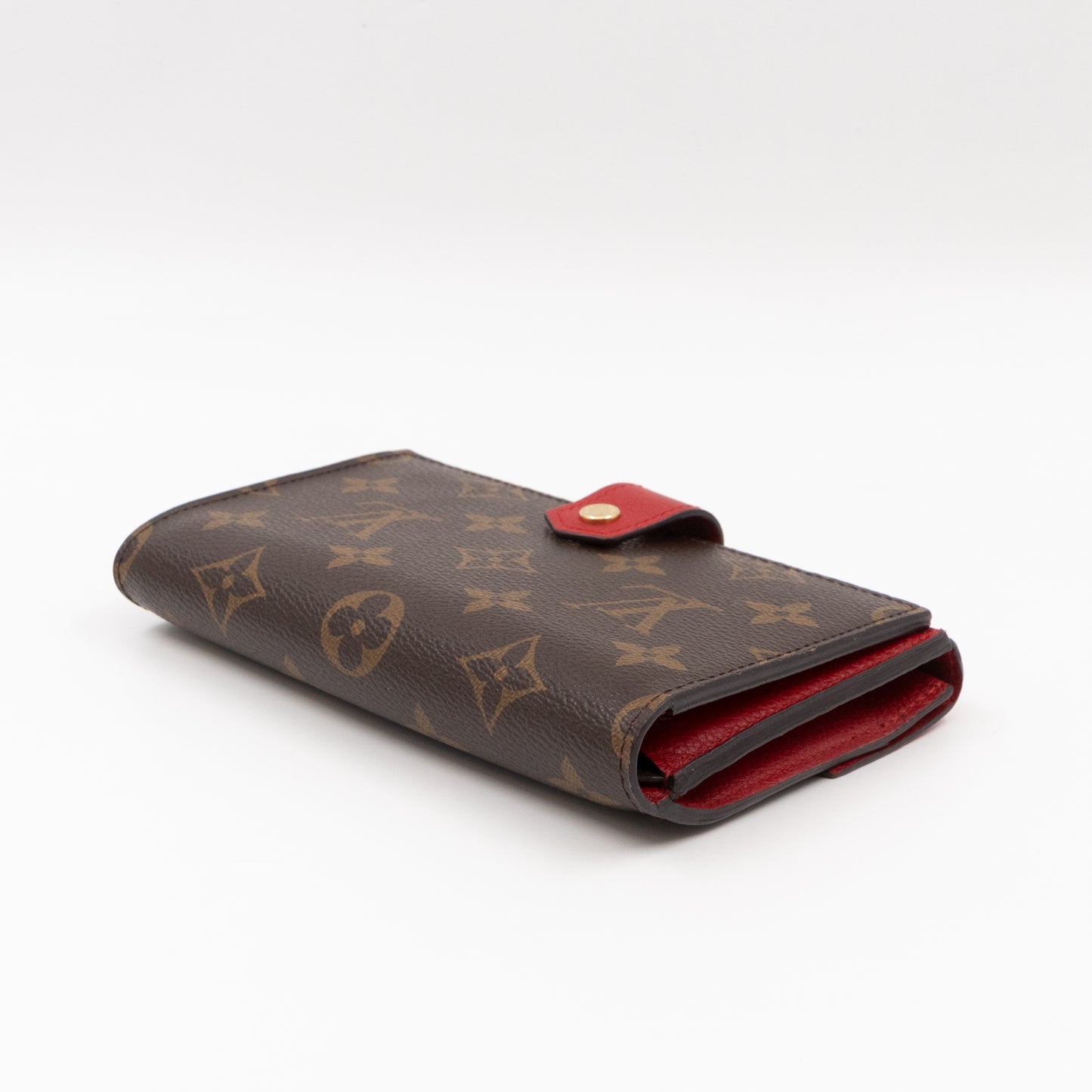 Pallas Compact Wallet Monogram Red Leather