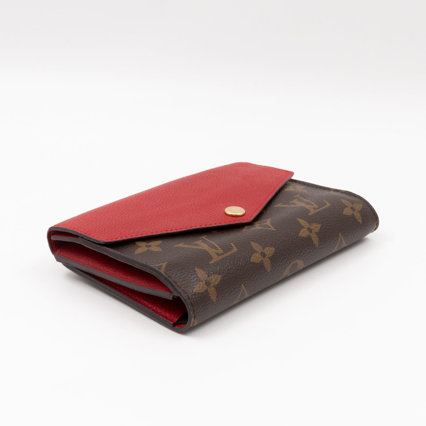 Pallas Compact Wallet Monogram Red Leather