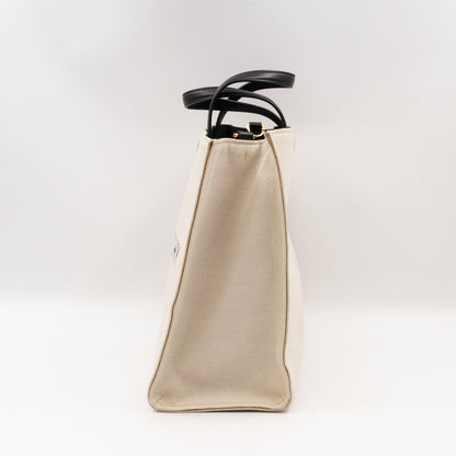 G-Tote Shopping Bag Medium Beige Canvas