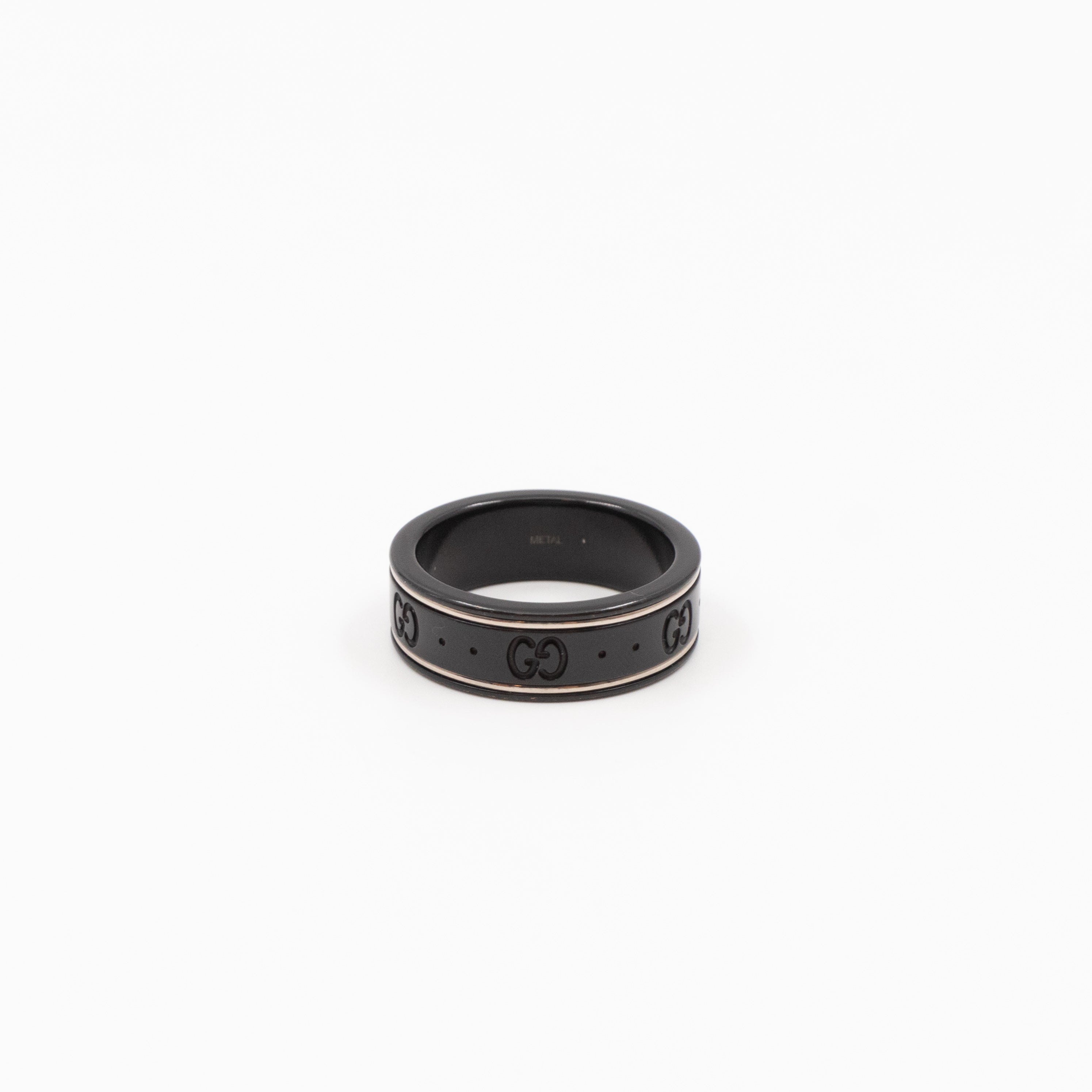 Icon Thin Band White Gold Black