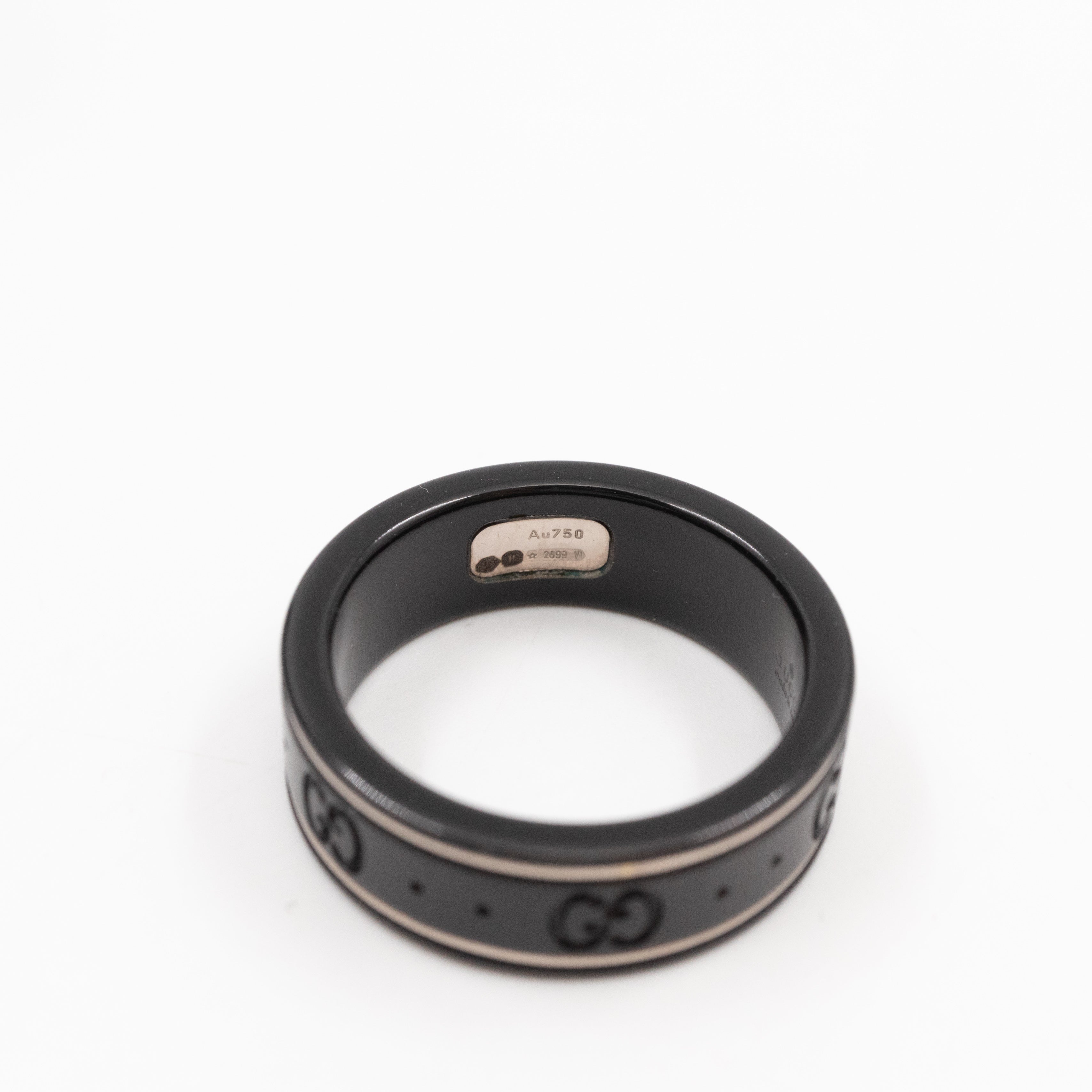 Icon Thin Band White Gold Black