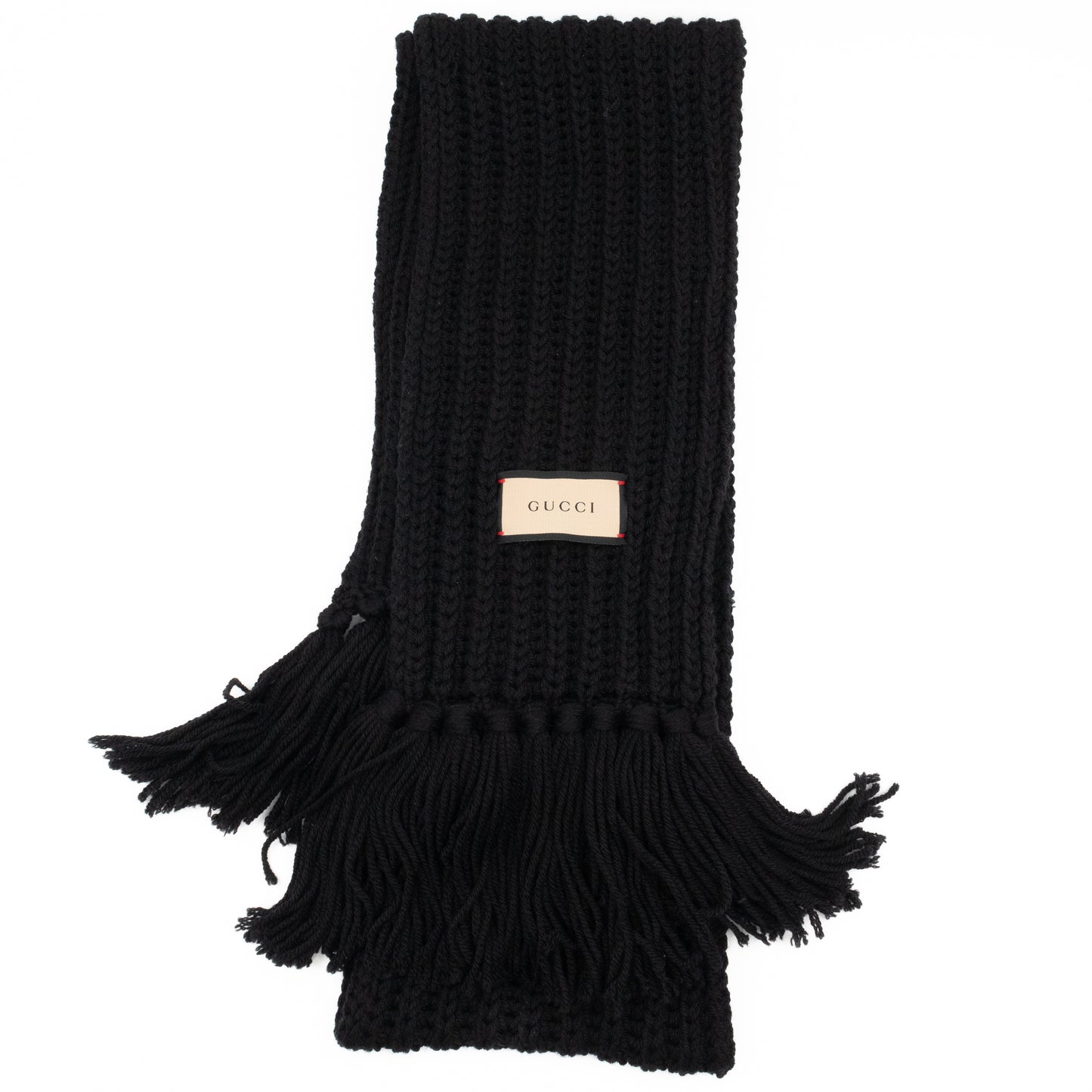 Knit Scarf Black Wool