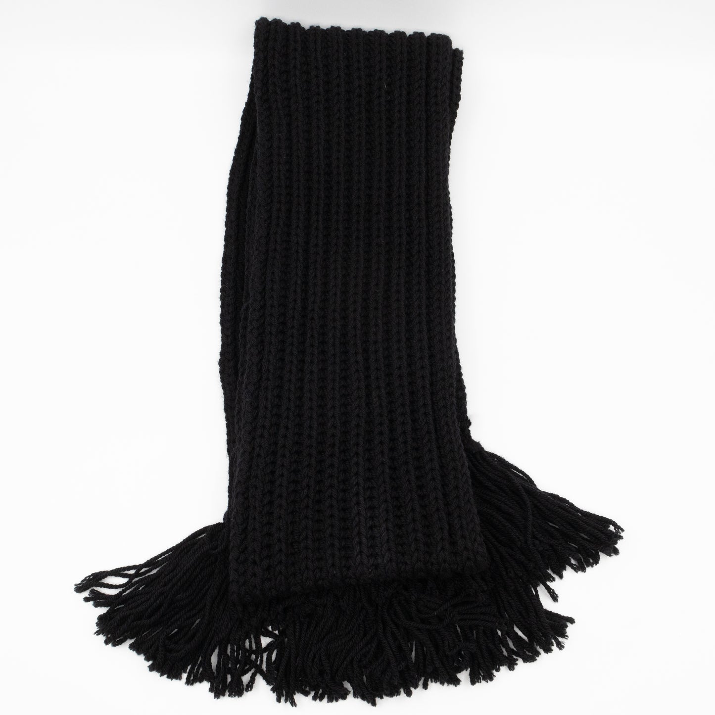 Knit Scarf Black Wool