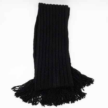 Knit Scarf Black Wool