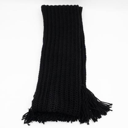 Knit Scarf Black Wool