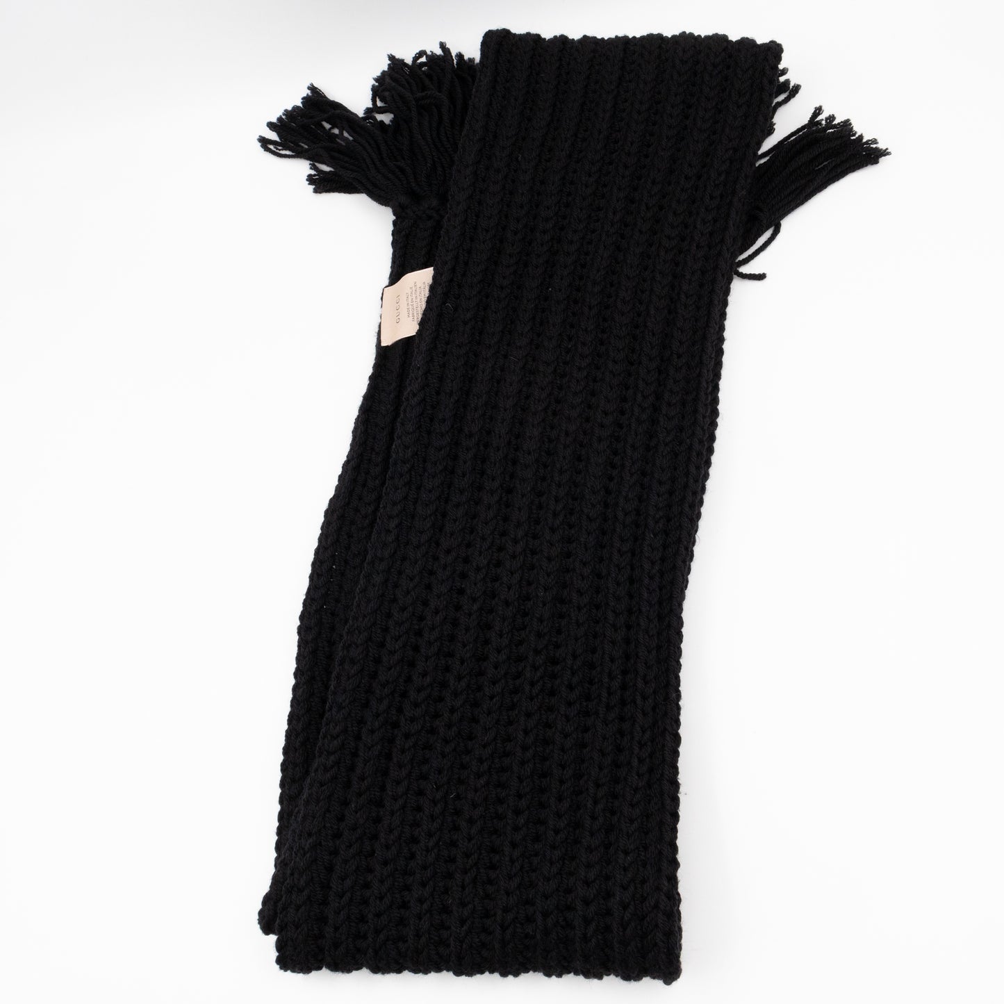 Knit Scarf Black Wool