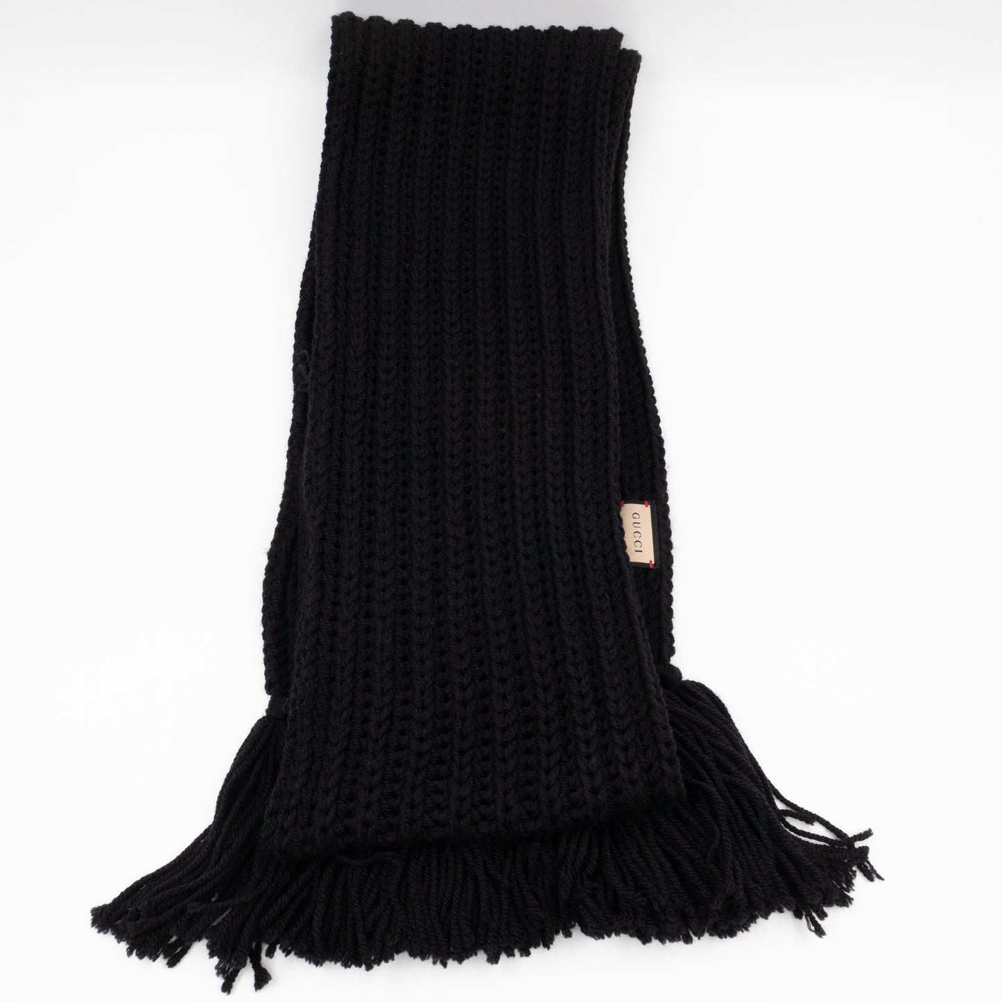 Knit Scarf Black Wool