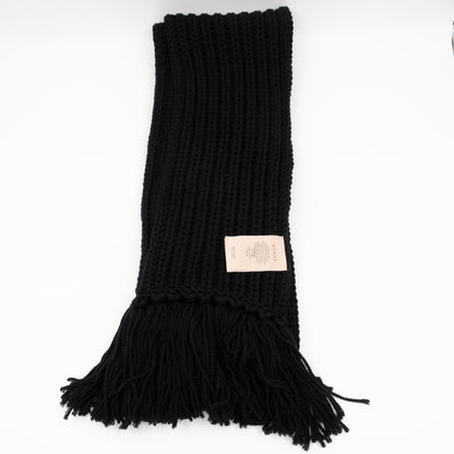 Knit Scarf Black Wool