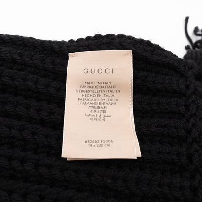 Knit Scarf Black Wool