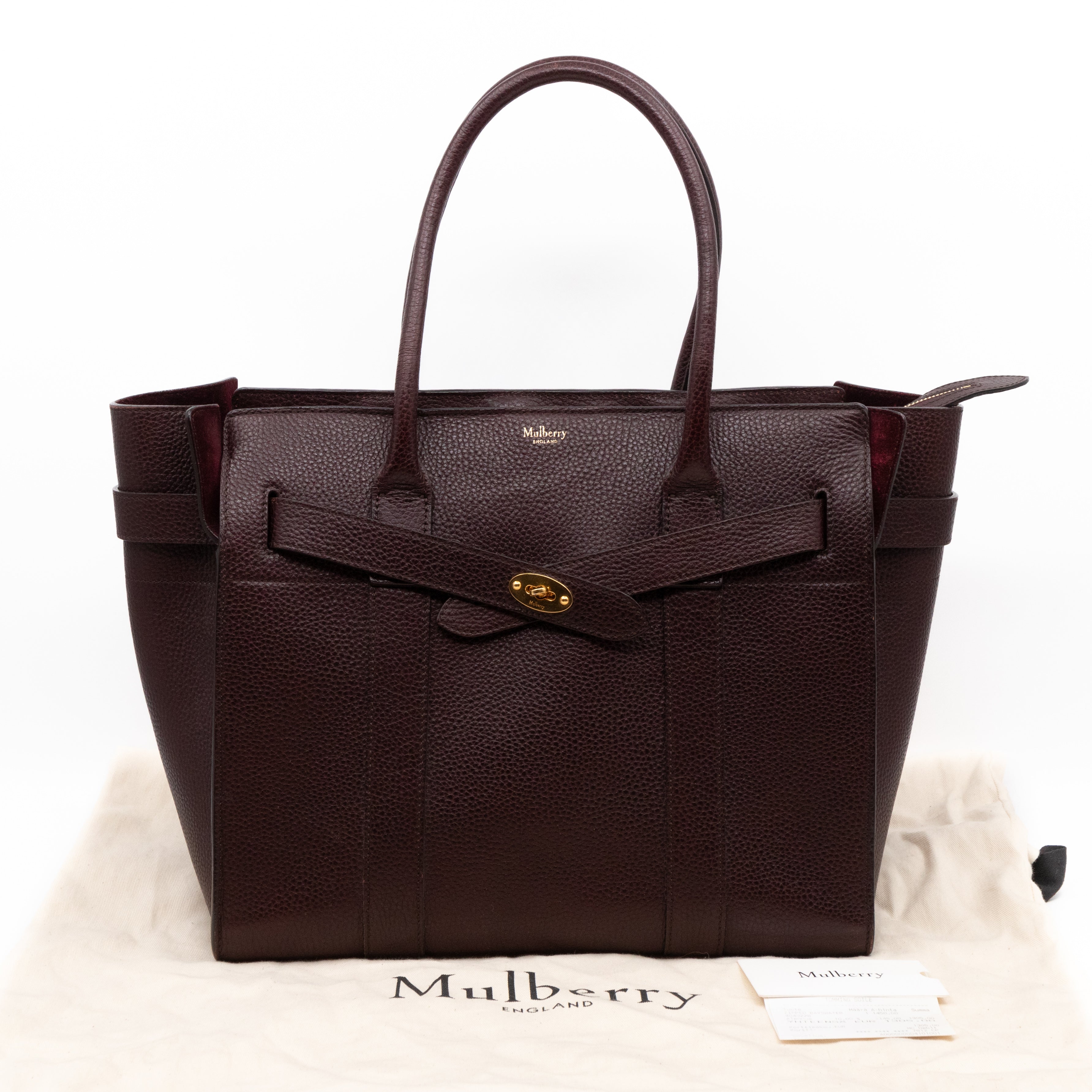 Large Zipped Bayswater Oxblood Leather