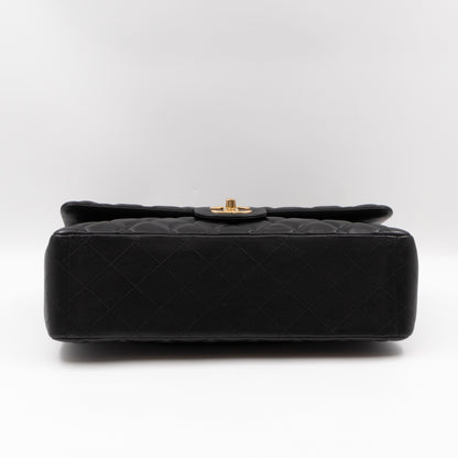 Classic Double Flap Maxi Black Lambskin Leather Gold