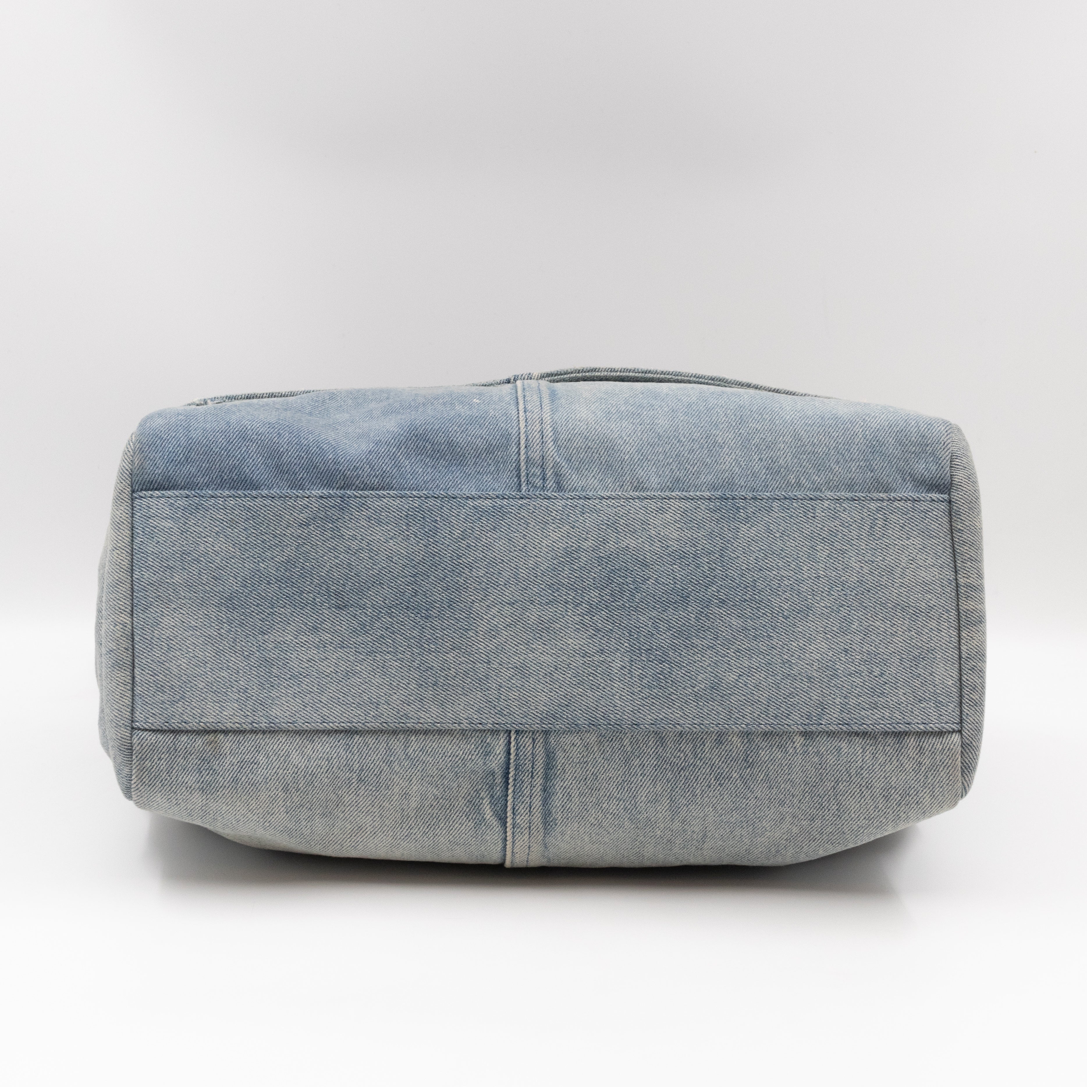 Sicily Large Crystal Embellished Blue Denim Red Lizard