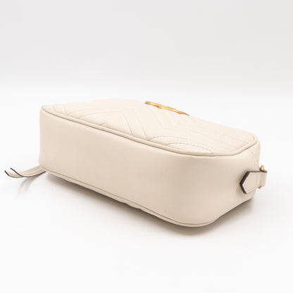 GG Marmont Small Matelasse White Leather