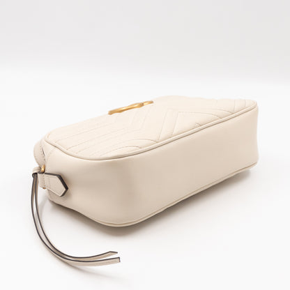 GG Marmont Small Matelasse White Leather