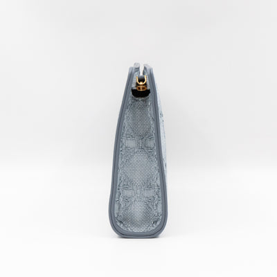 30 Montaigne Dea Pouch Celestial Blue Raffia Cannage